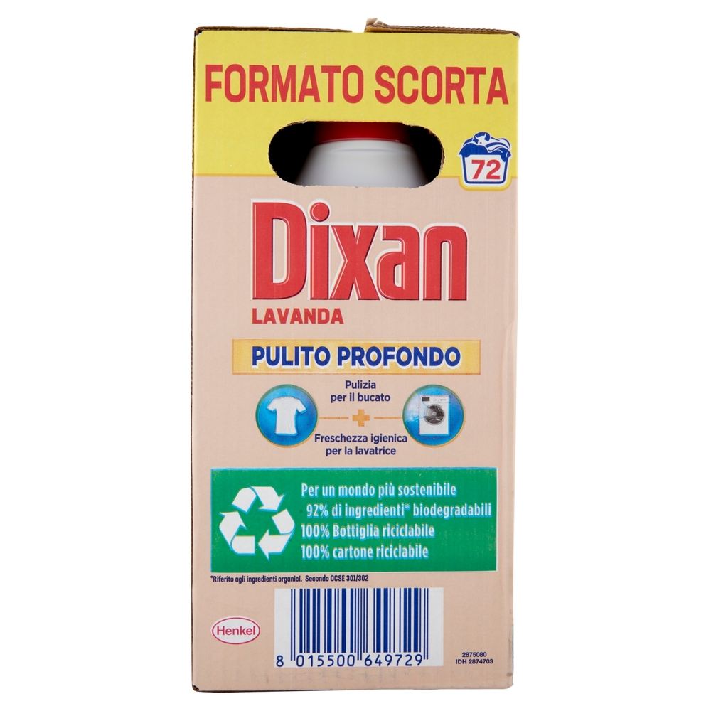DIXAN Liquido Lavanda 3x24=72 Lavaggi 3 x 1.080 ml